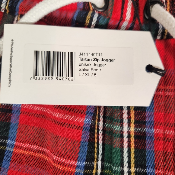 NWT Unisex Wesc Tartan Zip Jogger - Picture 4 of 8